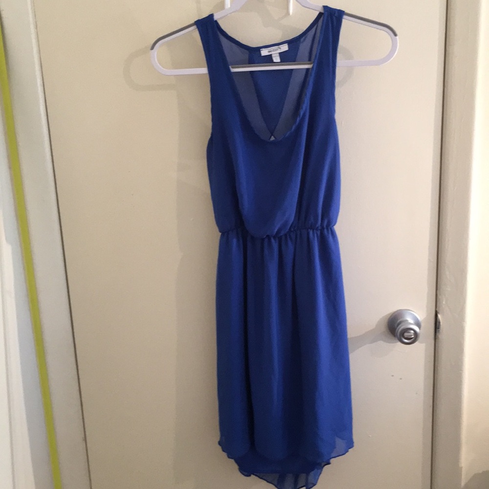 Royal blue, mini dress with open back